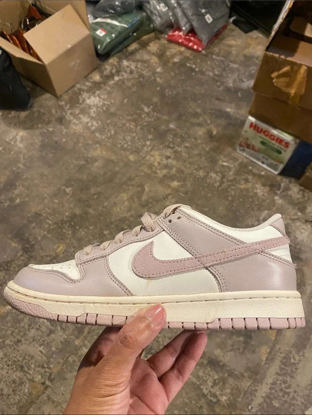 Nike Dunk Low Youth Sneakers in Lavender and White